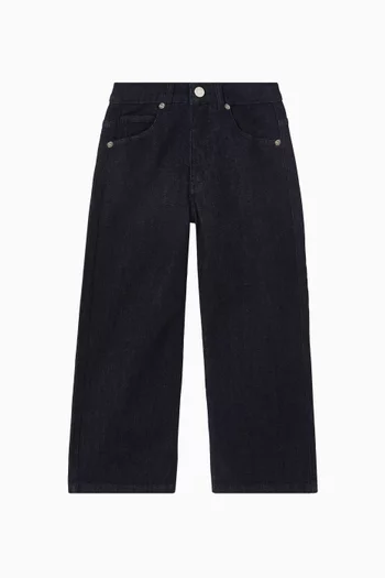 Embroidered Pocket Jeans in Denim