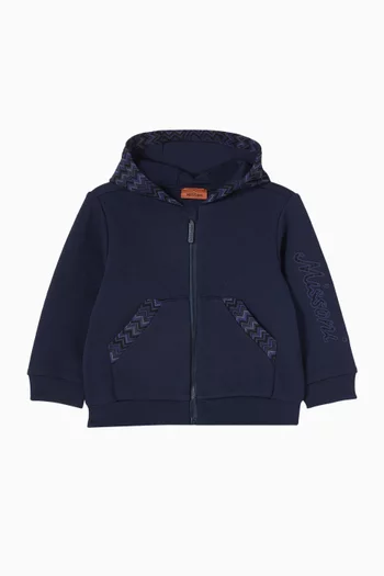 Hooded Zip Sweatshirt in Cotton