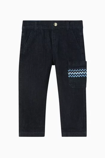 Signature-print Jeans in Denim