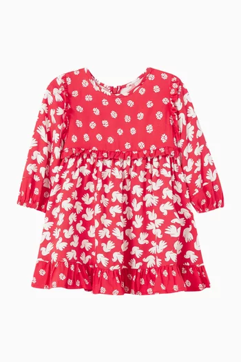 Swan-Print Dress & Bloomer Set