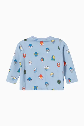 Superhero Print T-Shirt in Cotton