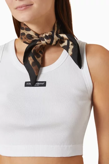 Leopard-print Scarf in Silk Twill
