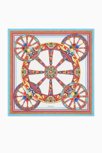 Carretto-print Scarf in Silk Twill