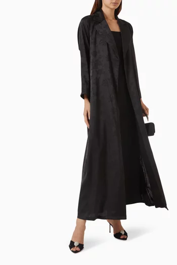Leaf-embossed Abaya in Silk