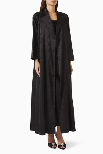 Leaf-embossed Abaya in Silk