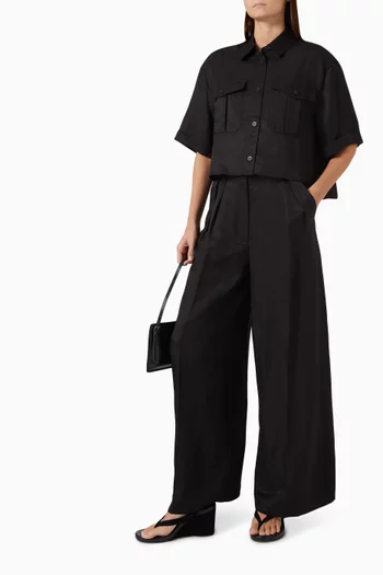 Lou Wide-leg Pants in Linen Blend