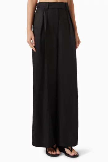 Lou Wide-leg Pants in Linen Blend