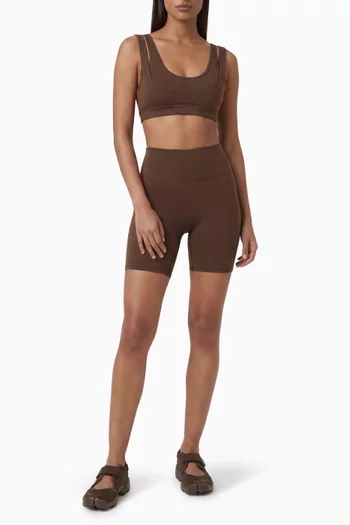 Matte Double Strap Scoop Bra