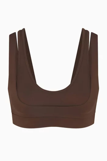 Matte Double Strap Scoop Bra