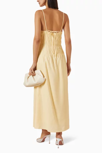 Grazia Shirred Dress in Cotton Blend