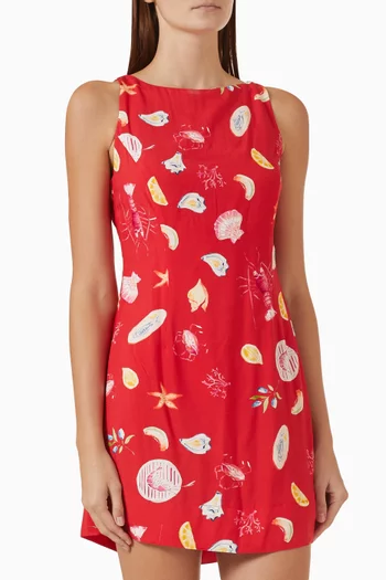 Sirena Mini Shift Dress in Poplin