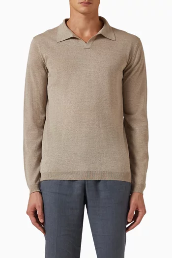 Wexford Buttonless Polo Sweater in Knit