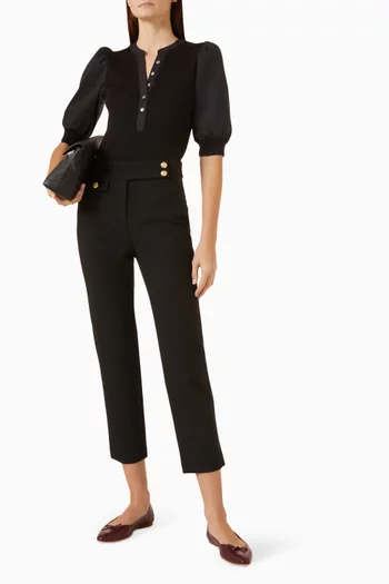 Renzo Crest Button Crop Pants