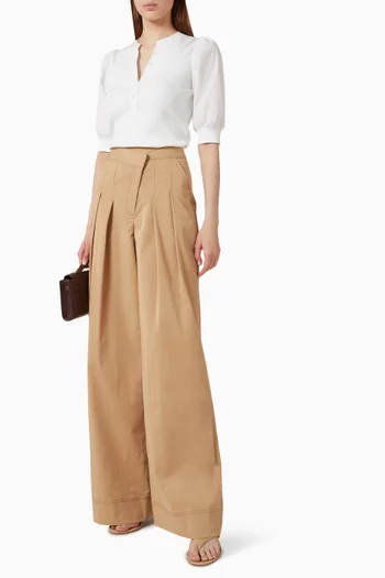 Coralee Puff-sleeve Top in Stretch Cotton