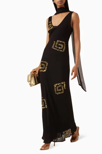 Simona Sequin-embellished Dress in Mesh