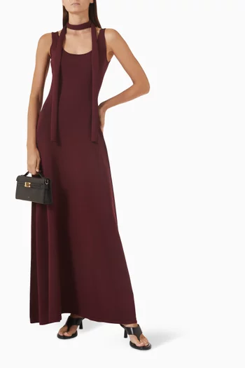 Moment Scarf Flared Dress in Viscose Blend