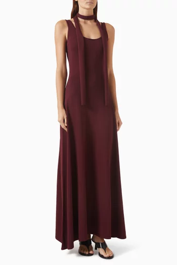 Moment Scarf Flared Dress in Viscose Blend
