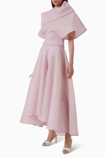 Semi-sheer Flared Skirt in Scuba