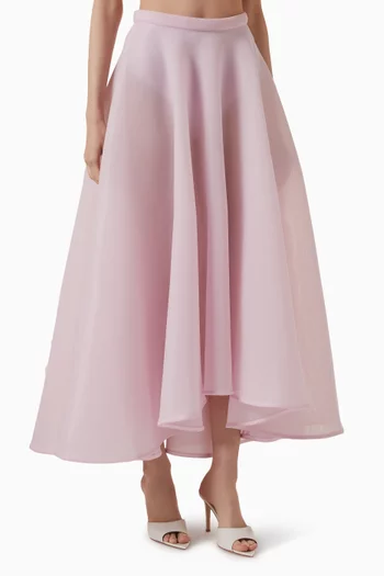 Semi-sheer Flared Skirt in Scuba