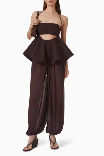 Sheer Balloon Pants in Viscose