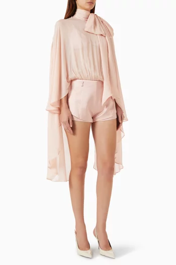 Sheer Cape Playsuit