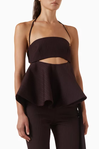 Tailored Peplum Bandeau Top