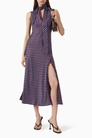 Rosemia Printed Midi Dress in Viscose