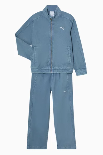 T7 Track Jacket in Washed Twill