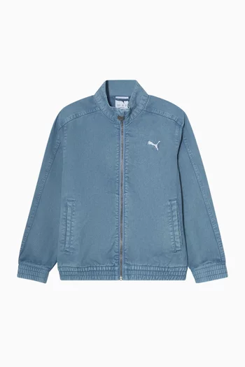 T7 Track Jacket in Washed Twill