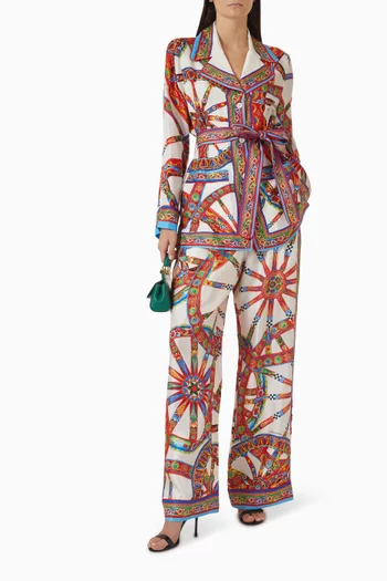 Carretto-print Vanity Shirt in Silk Twill