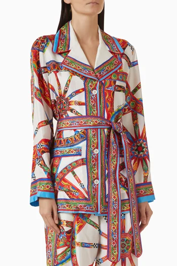 Carretto-print Vanity Shirt in Silk Twill