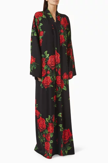 Rose-print Abaya
