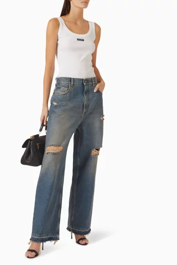 Distressed Jeans in Denim