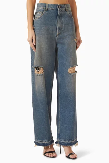 Distressed Jeans in Denim