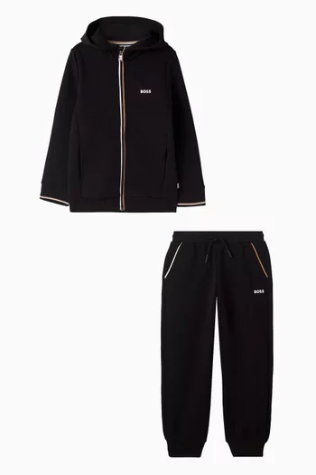 Logo Hoodie & Pants Set in Fleece