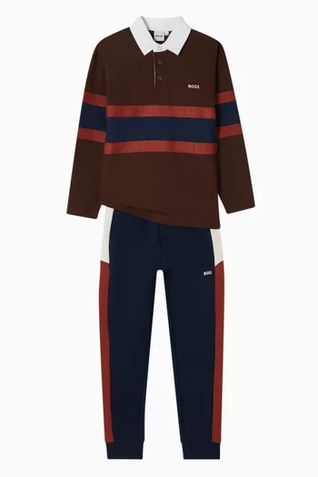 Striped Polo Shirt in Cotton Jersey