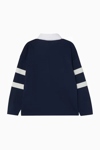 Coloured Panels Polo Shirt in Cotton