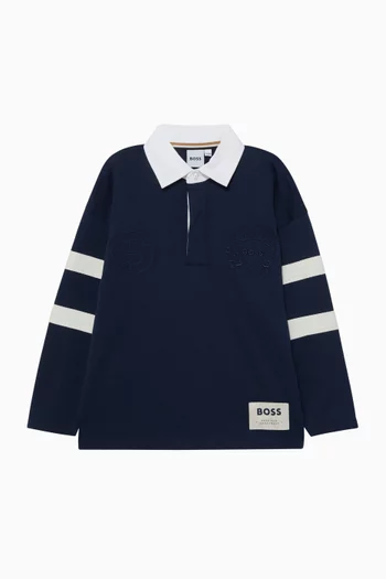 Coloured Panels Polo Shirt in Cotton