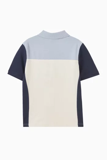 Colourful Cut-out Polo T-shirt in Cotton-piquê