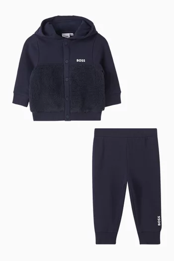 Logo Hoodie & Pants Set in Fleece