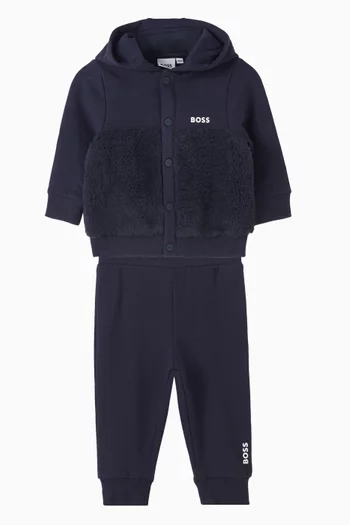 Logo Hoodie & Pants Set in Fleece
