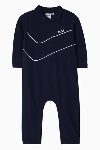 Polo Romper in Cotto Pique