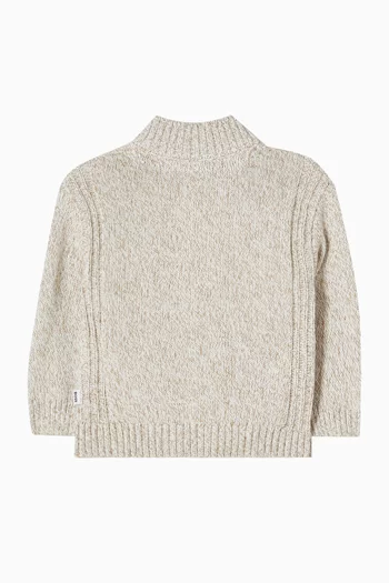 Zip-up Cardigan in Cable-knit