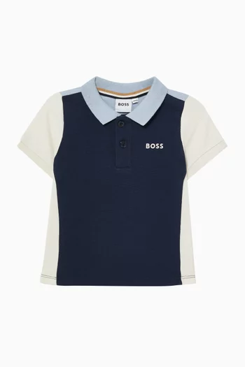 Colour Accents Polo T-shirt in Cotton-piquê