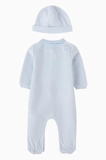 Logo Patch Sleepsuit & Beanie Set