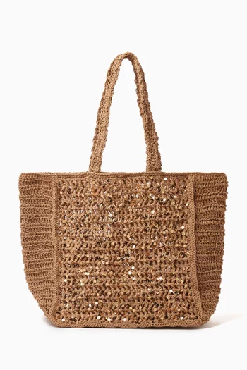 Small Sequin Tote Bag in Paper-raffia