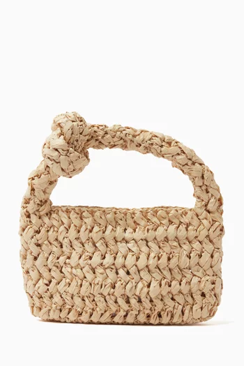 Small Bloom Top-handle Bag in Paper-raffia