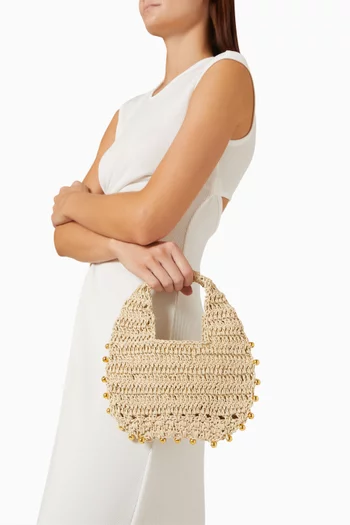 Small Candy Top Handle Bag in Raffia
