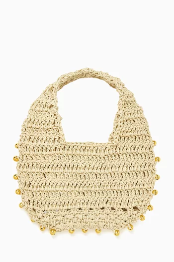Small Candy Top Handle Bag in Raffia