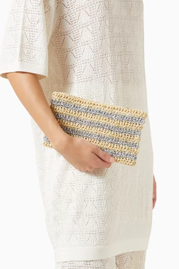 Flash Clutch in Glitter Paper-raffia